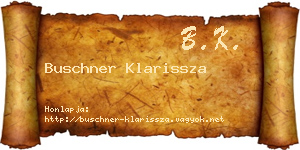 Buschner Klarissza névjegykártya